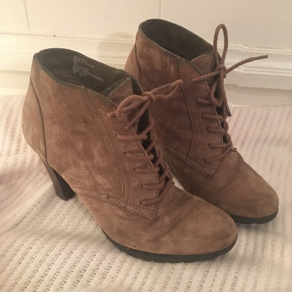 White Mountain Suede Lace Up Booties - Picture 2 of 5